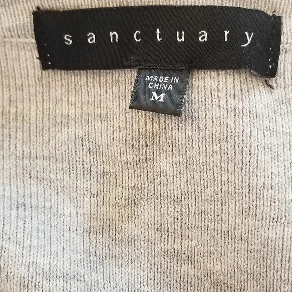 Sanctuary Gray Plaid Back Sweater M - Picture 5 of 6